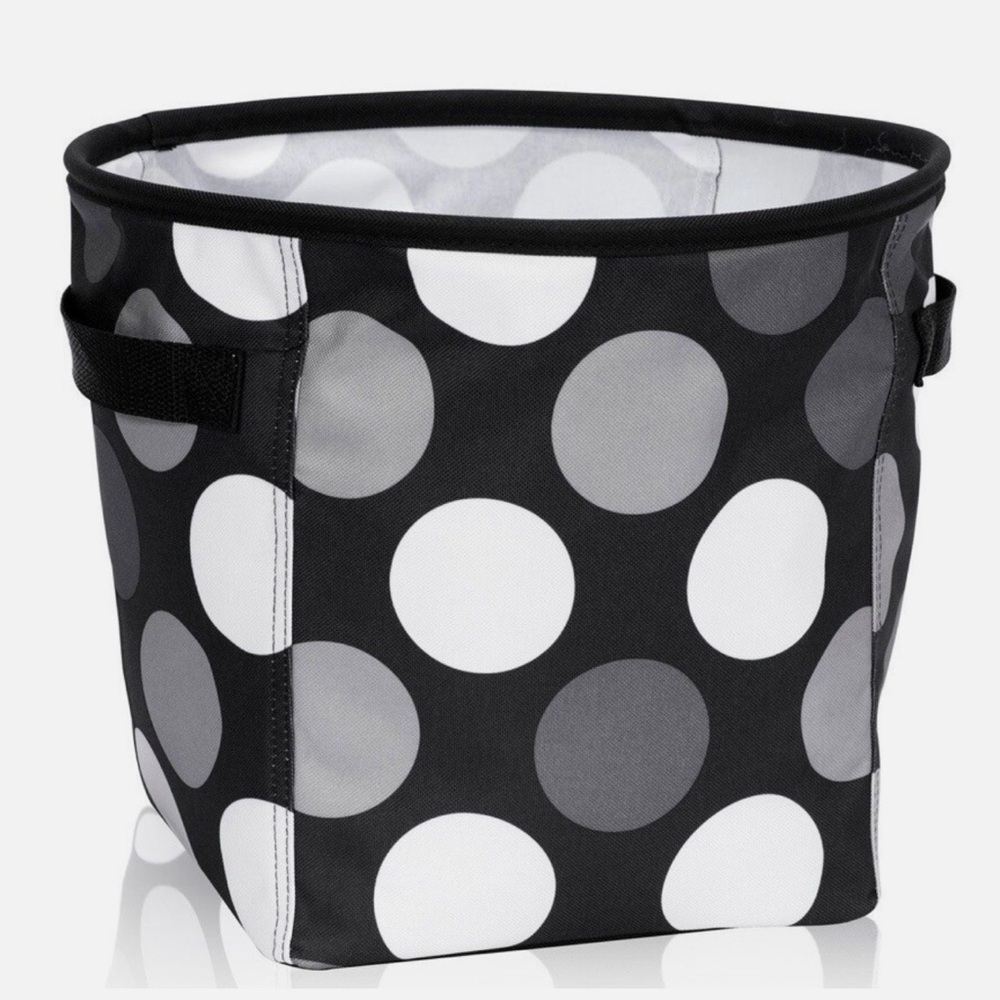 NWT Thirty-One 31 Mini Storage Bin Got Dots Black Gray